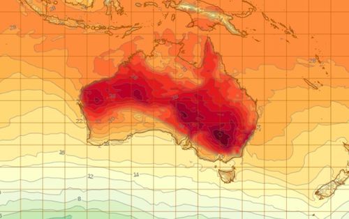 It is a VERY hot outlook for most of Australia today. (BoM)