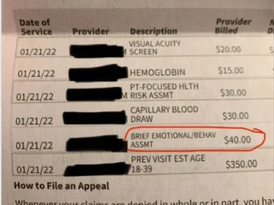 Doctor charges woman for crying