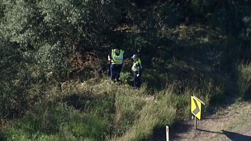 Police survey the scene. (9NEWS)