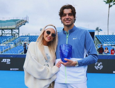 Taylor Fritz and Morgan Riddle in 2024. 