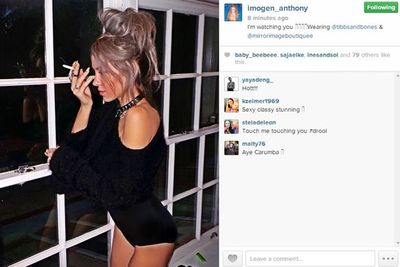 Imogen Anthony popped her teeny-tiny black catsuit on for this mysteriously sexy Insta-snap. Catwoman 2.0?<br/>