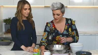 Today Extra's Britt Cohen and 9Honey's Jane de Graaff make dinner from a tin