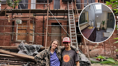 Young couple from Scotland "accidentally" renovate 120-year-old derelict $17k mansion.