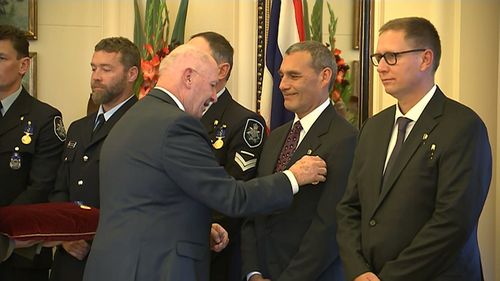 Craig Challen and Richard Harris received the Star of Courage - Australia's second highest civilian honour. Picture: 9NEWS