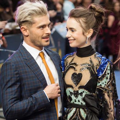 Lily Collins and Zac Efron attend the "Extremely Wicked, Shockingly Evil and Vile" European premiere.