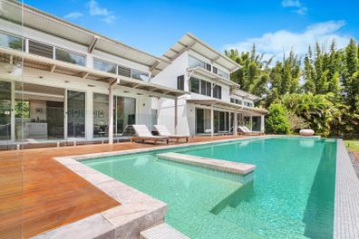 Property with resort-style pool on the market.
