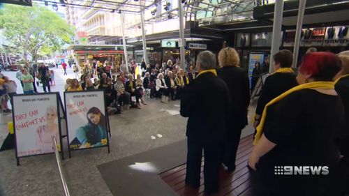 Allison's parents were front and centre for the campaign launch this morning. Picture: 9NEWS