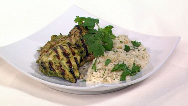 Masala chicken with herb pilaf