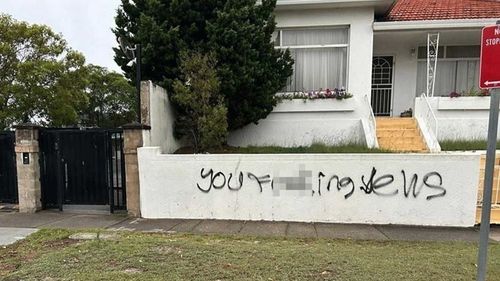 Two sites in Maroubra were found with the graffiti, including this home.