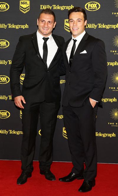 Luke Brooks (R), with Robbie Farah, took out rookie of the year honours. (Getty)