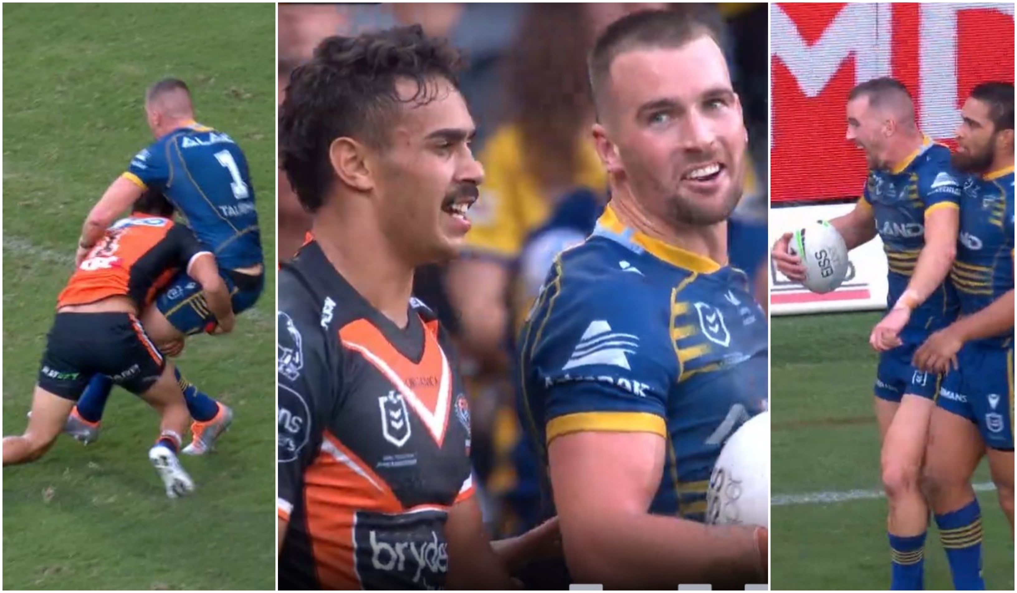 'Pipe down, young kid': Daine Laurie, Clint Gutherson engage in superb mini-battle in Tigers-Eels epic