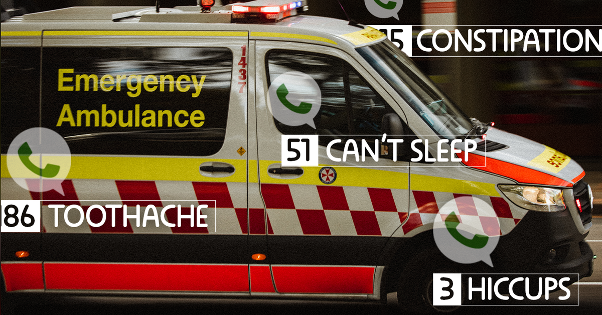 ‘Can’t sleep’: NSW Ambulance reveals most trivial calls made to Triple Zero