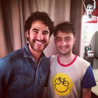 Darren Criss poses with the original Harry Potter, Daniel Radcliffe.