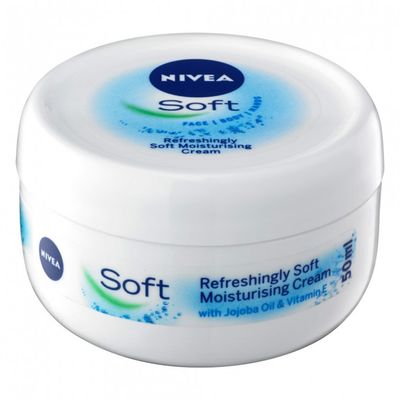 <p><strong>Moisturiser</strong></p>
<p><a href="https://www.priceline.com.au/nivea-refreshingly-soft-moisturising-cream-50-ml" target="_blank" draggable="false">Nivea Refreshingly Soft Moisturising Cream 50 ml, $3.49</a></p>