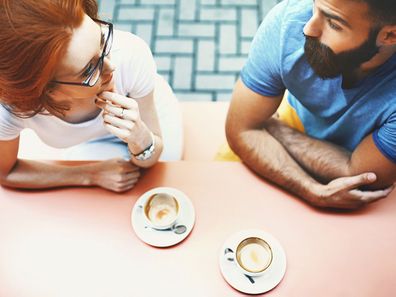 man and woman on date