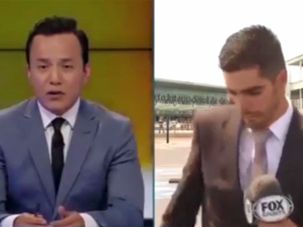 Sports reporter knocked over by car during live cross