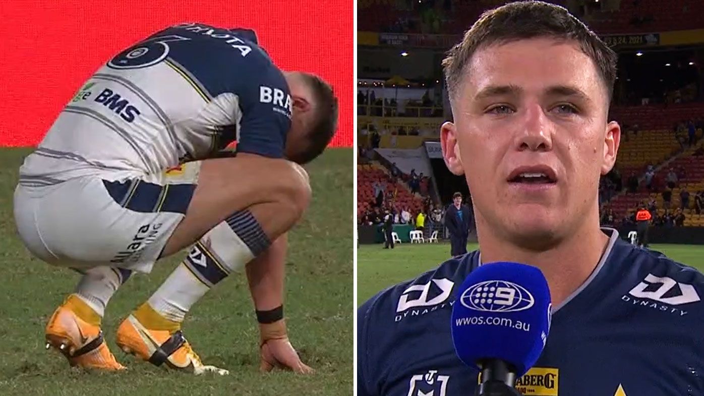 Scott Drinkwater emotional after loss to Roosters. 