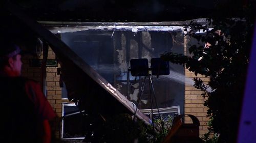 The explosive fire was fuelled by a gas tank at the property. Image: 9News