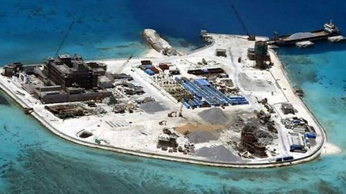 China has been accused by regional neighbours of militarising seven reefs into island fortresses in a bid to dominate the disputed area of ocean.