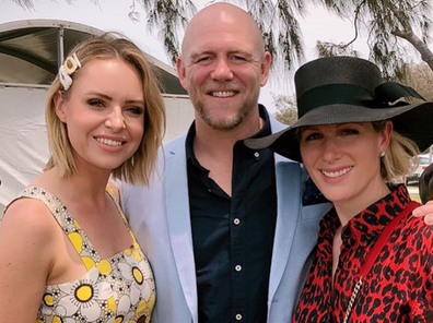 Mike and Zara Tindall with Nine presenter Julie Snook.