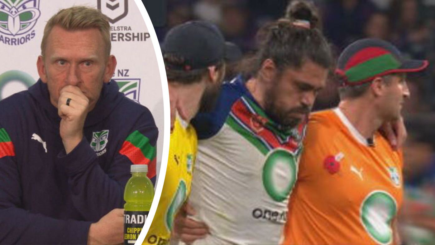 Warriors coach Andrew Webster and injured star Tohu Harris.