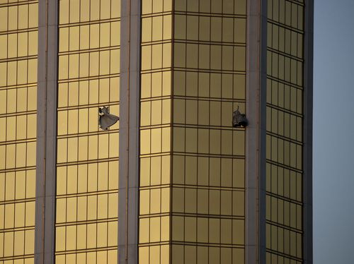 The Mandalay Bay hotel room continues to be a crime scene. (AAP)