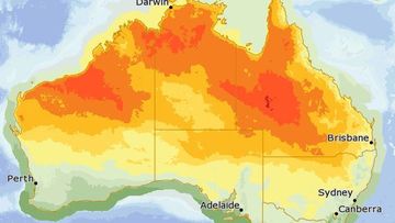 Heat map of Australia Sunday November 10 2024