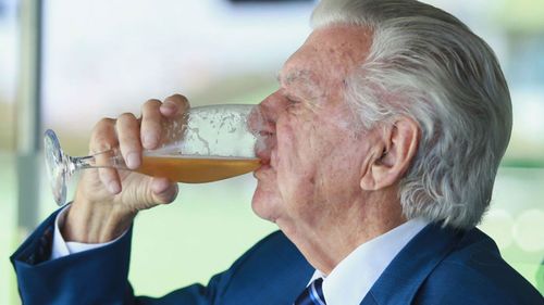 Hawke admitted to alcoholism in the 1970s, but beer remained part of his iconography.