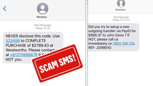 Bank impersonation scam texts