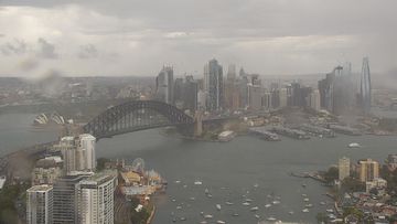Sydney has been hit by strong winds and a downpour.