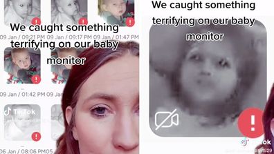 Mum Ash Meredith shared this terrifying find on her baby monitor