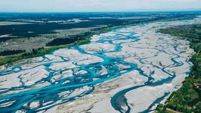 Braided River Mid Canterbury New Zealand 