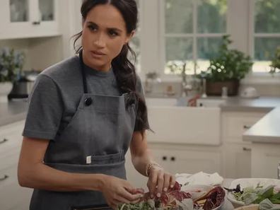 Meghan, the Duchess of Sussex, on the set of her Netflix show With Love, Meghan.