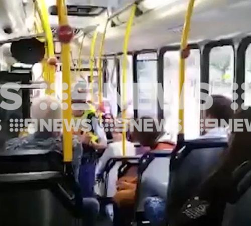 The man was Tasered on the 377 bus on Anzac Parade today. (9NEWS)