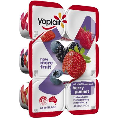 Yoplait Berry Punnet Mixed Yoghurts 6 Pack