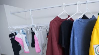 Laundry organisation hacks, clothes airer