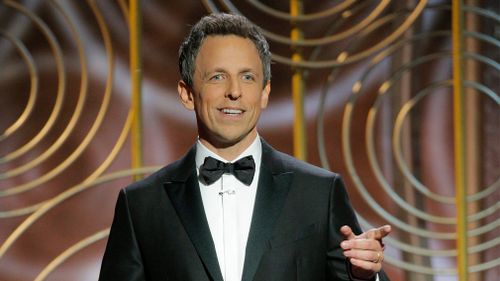 It's the first time The Late Night host has hosted the Golden Globes - and he didn't hold back.