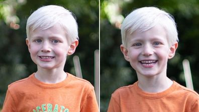 A dad has shared how he got his son to smile naturally in a back to school photo by yelling out &#x27;Poo&#x27;.