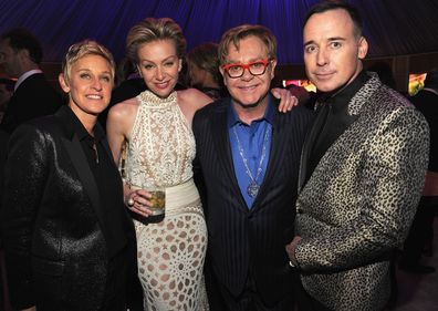 Ellen DeGeneres, Portia de Rossi, Elton John and David Furnish