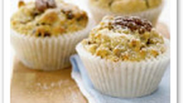 Banana, date and pecan muffins