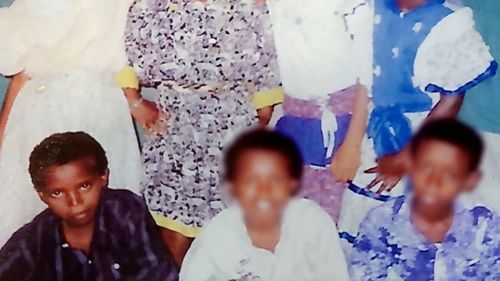 In the documentary, Farah (pictured in this photo bottom left) admitted his name was stolen from another child and used to create a fake passport.