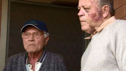 Wally Janeczko (right) and his father, Joe, were attacked by an armed offender on Monday night. (9NEWS)