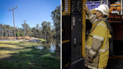 Flood waters from the Goulburn River reached Powercor's Mooroopna zone substation so the site was 'de-energised'. 