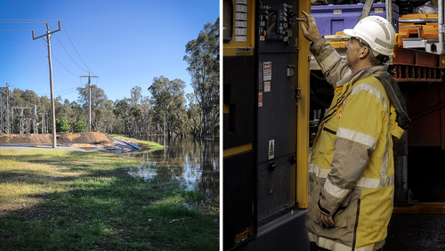 Les eaux de crue de la rivière Goulburn ont atteint la sous-station de la zone Mooroopna de Powercor, de sorte que le site a été « désactivé ». 