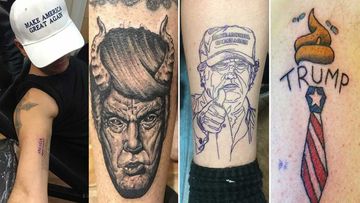 Skin deep: Some Americans are getting tattoos to mark Donald Trump's stunning upset victory.