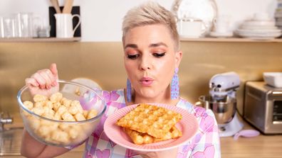 Jane de Graaff shows off the potato gem waffle hack