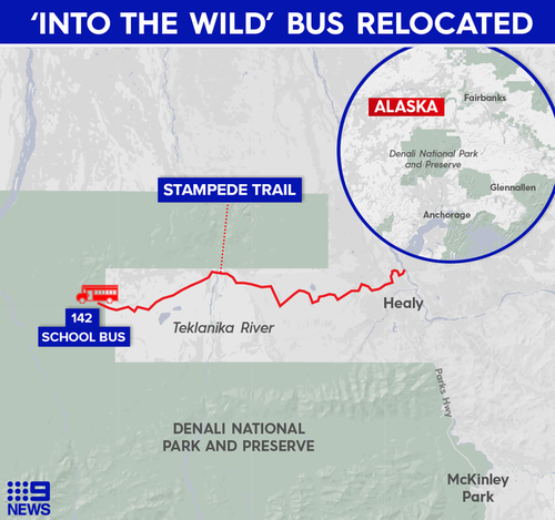 The bus was located in the heart of the Alaskan wilderness.