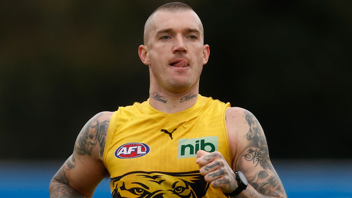 Dustin Martin firming for finals return after blitzing training, but young Tiger suffers injury scare