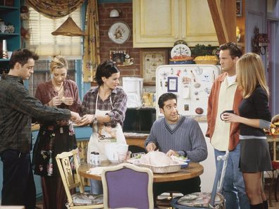 Matt LeBlanc, Lisa Kudrow, Courteney Cox, David Schwimmer, Matthew Perry dan Jennifer Aniston di Friends