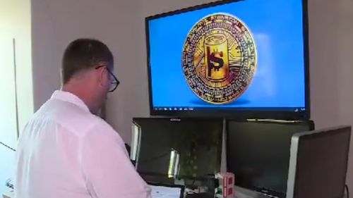 With the help of Melbourne artist Aaron Tyler, Mr Hurley created his own crypto currency over the long weekend. (9NEWS)